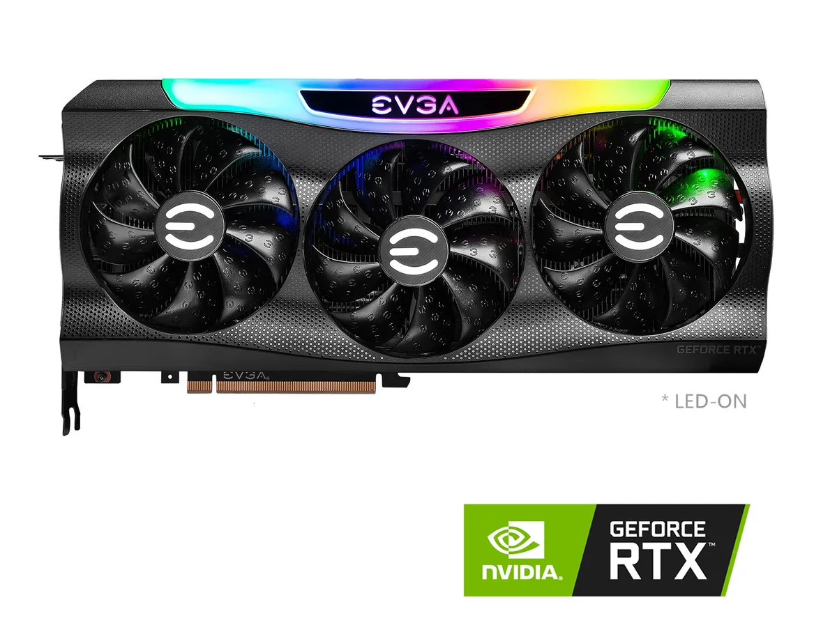EVGA GeForce RTX 3080 Ti FTW3 Ultra graphics card with triple fans and metal backplate