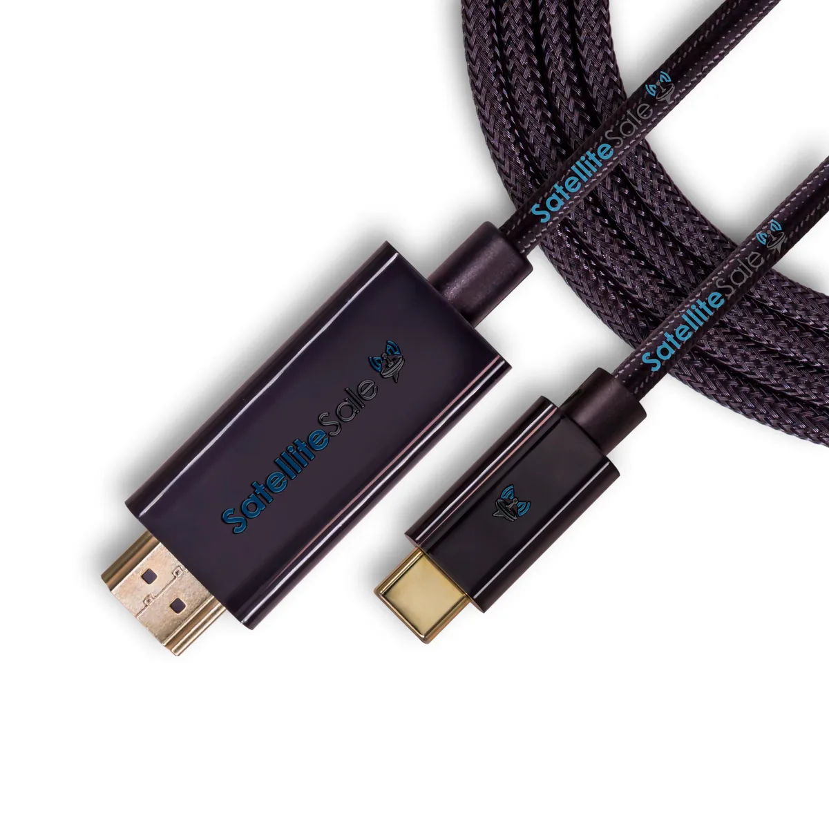 SatelliteSale SatelliteSale MUSB-CHDMI3FT USB Type C to HDMI 4K/30Hz 3ft Nylon Braided Cable Black — תמונת המוצר