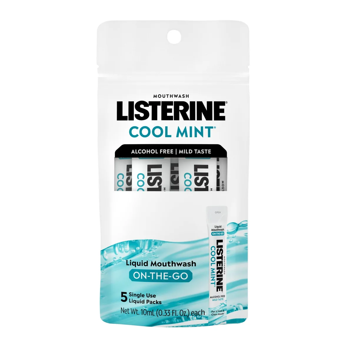  Listerine 312547202459 Cool Mint Mouthwash 0.34 fl oz 5 Pack oral care — product photo