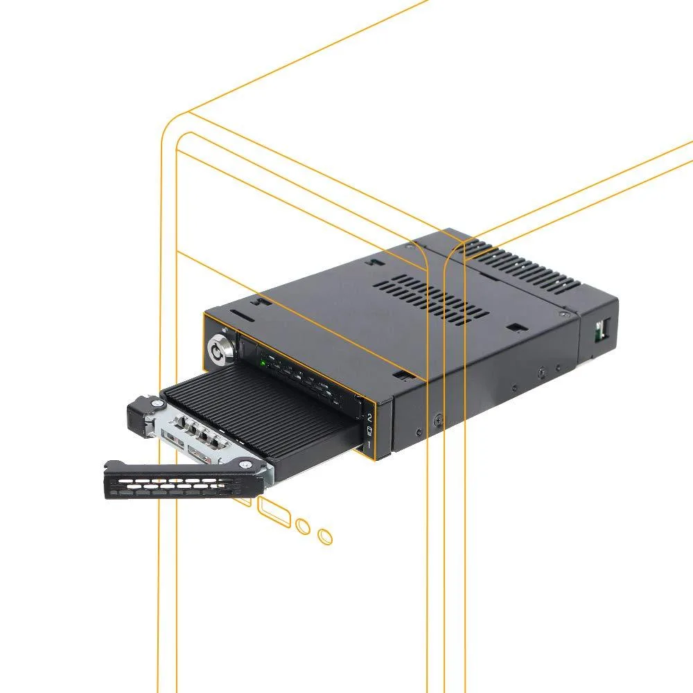 LORDWORLD LORDWORLD 2 Bay M.2 NVMe Mobile Rack 3.5in Mini-SAS HD 64 Gbps 834M2K-B — product photo