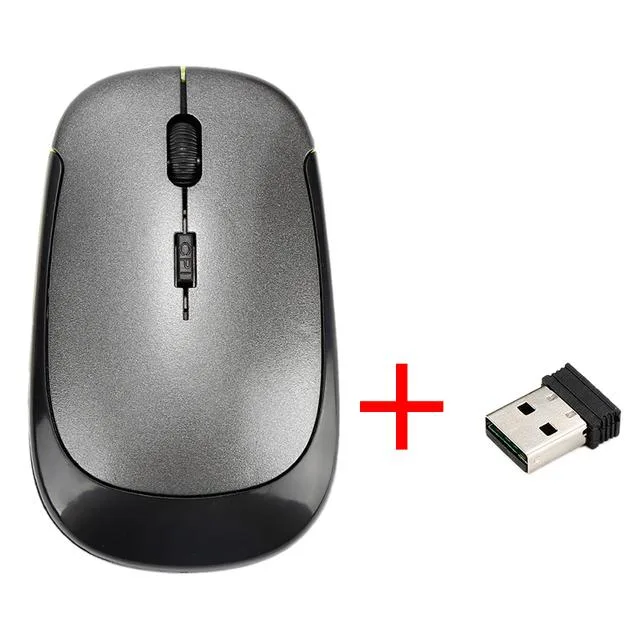 Lightweight gray wireless gaming mouse with USB receiver, 49g