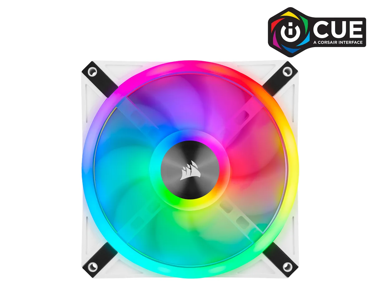 Corsair Corsair CO-9050106-WW iCUE QL140 RGB White Dual Fan Kit 140mm 2 Fans — photo du produit