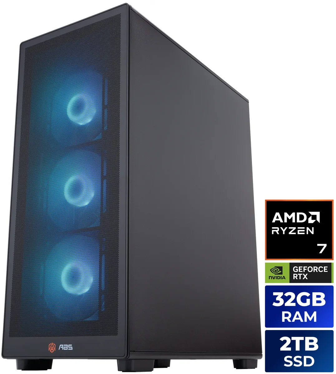 ABS ABS S2R97N57T1 Gaming PC Ryzen 7 9800X3D RTX 5070 Ti 32GB DDR5 2TB — صورة المنتج