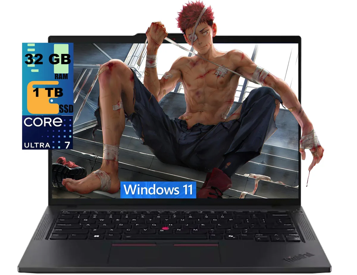 Black 14 inch ThinkPad T14 laptop closed lid matte finish