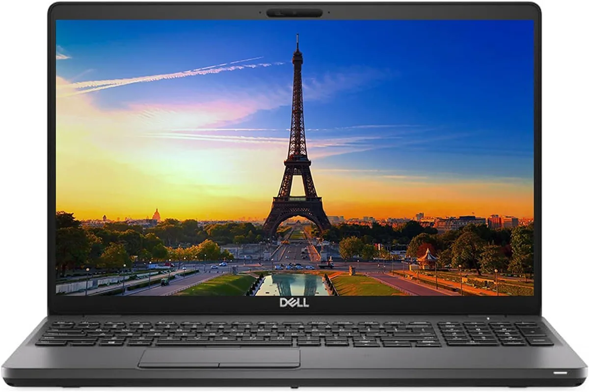 Silver Dell Precision 3540 laptop, 15.6 inch screen, closed lid, webcam above display
