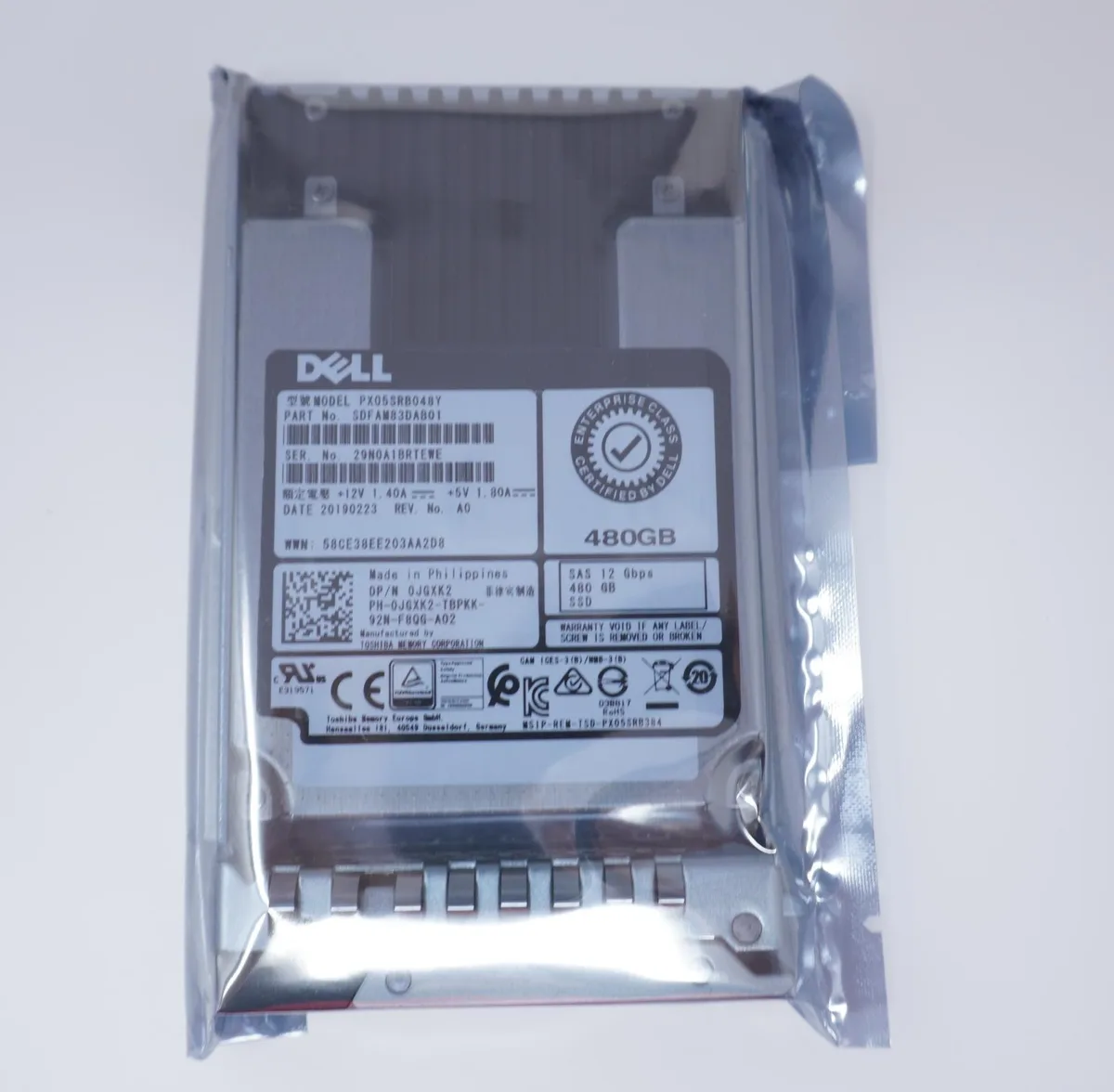 DELL DELL PX05SRB04BY 480GB SAS 2.5 12G enterprise SSD — productfoto