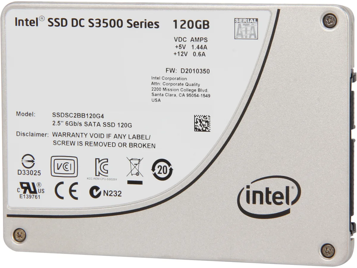 Intel Intel DC S3500 SSDSC2BB120G401 2.5" 120GB SATA enterprise SSD — photo du produit