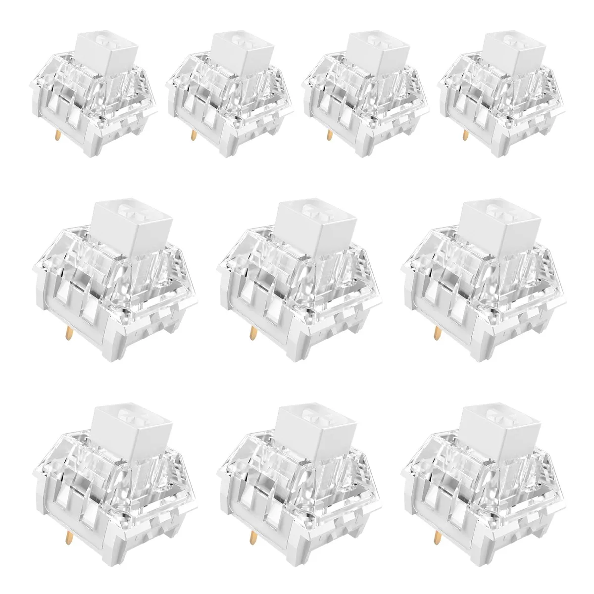  Kailh Box White Clicky Switches 10 PCS 3 Pin 45gf 1.8mm — fotografie produktu