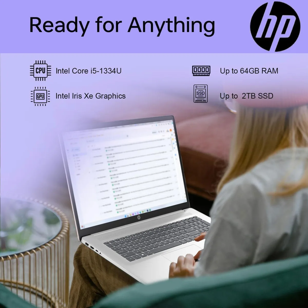 HP HP 17 laptop Intel Core i5-1334U 16GB 512GB SSD 17.3" FHD Silver — product photo