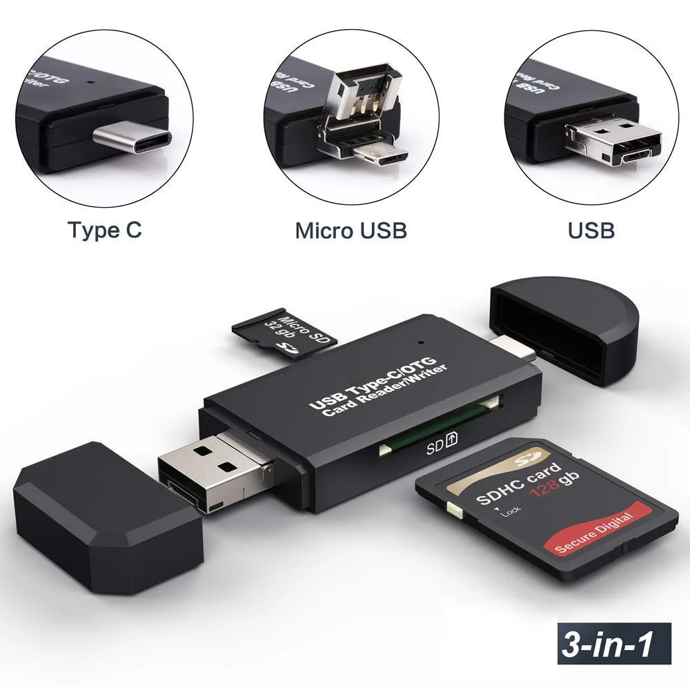 LUOM LUOM YC-320 3-in-1 USB 2.0 card reader Black — product photo