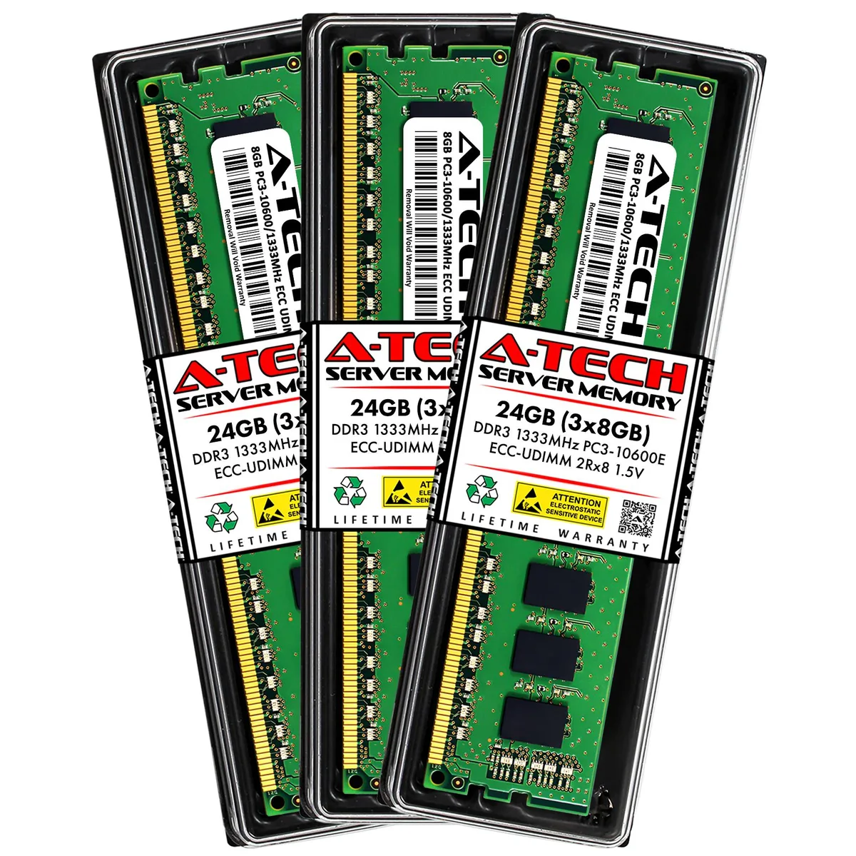 A-Tech A-Tech 24GB (3x8GB) DDR3 1333MHz ECC UDIMM memory upgrade for Mac Pro 2010/2012 — produktbild