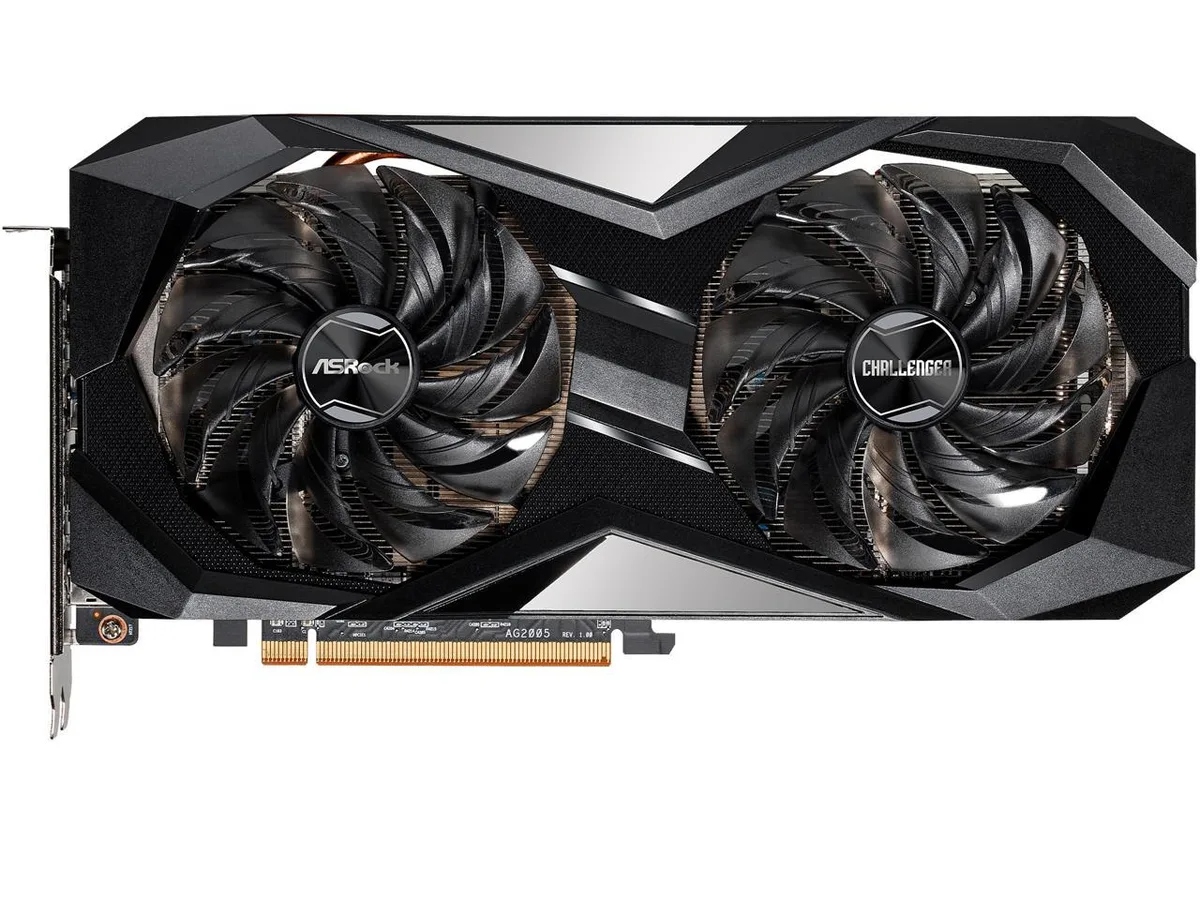 ASRock Challenger D Radeon RX 6700 XT graphics card with dual axial fans and metal backplate