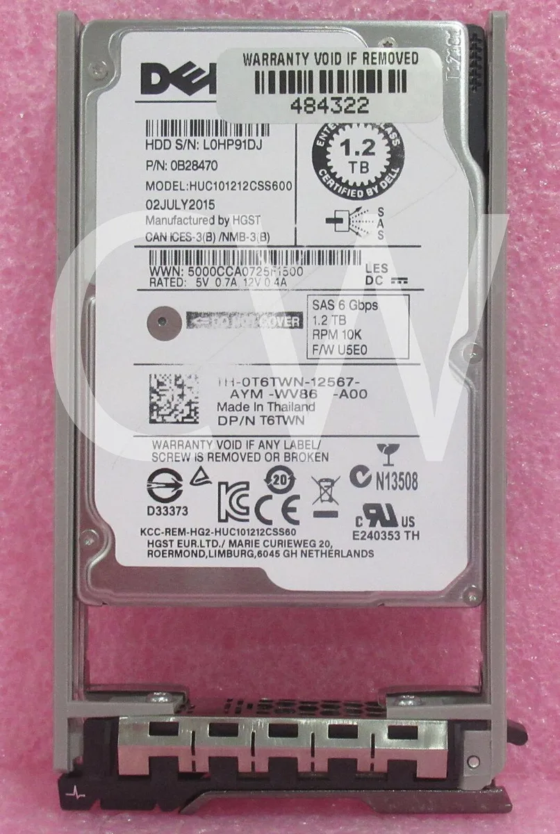 DELL DELL HUC101212CSS600 1.2TB 10000RPM 2.5" SAS 64MB internal hard drive — 商品写真