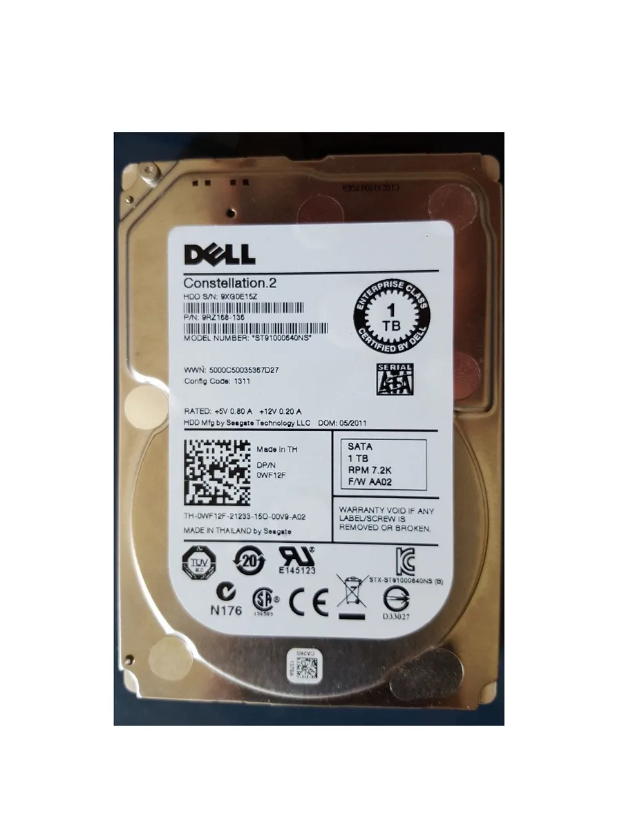 DELL DELL WF12F Seagate 1TB 7200RPM SATA 2.5" ST91000640NS — foto del producto