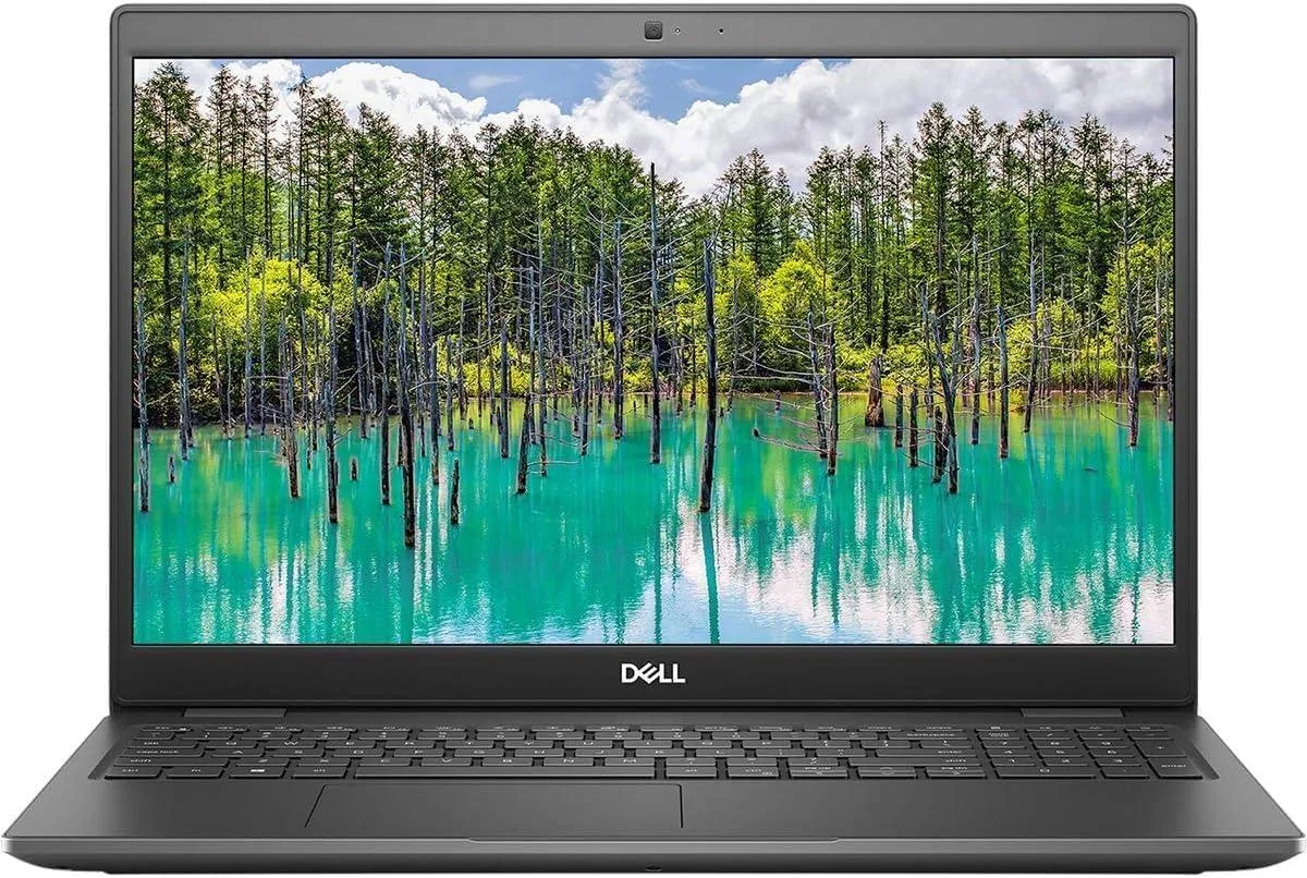 Black Dell Latitude 3510 laptop closed showing matte finish and 15.5 inch display hinge