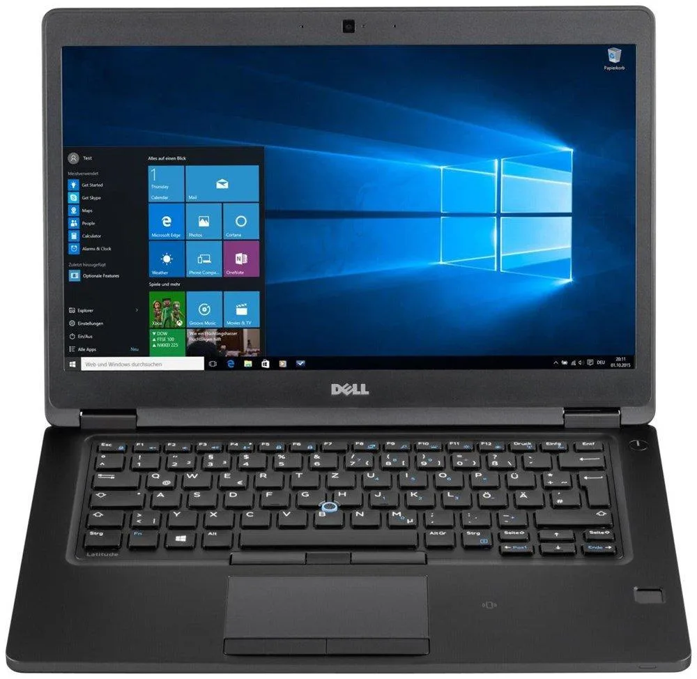 Silver 14-inch Dell Latitude 5480 laptop, non-touch screen, visible wear