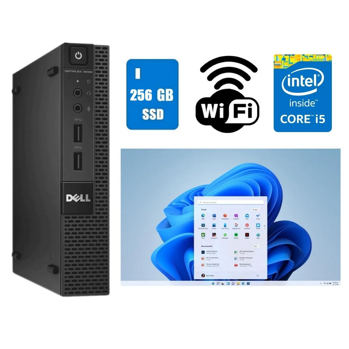 DELL Dell OptiPlex 9020 Micro i5 3.0 GHz 16GB DDR3 256GB SSD Windows 11 Pro — photo du produit