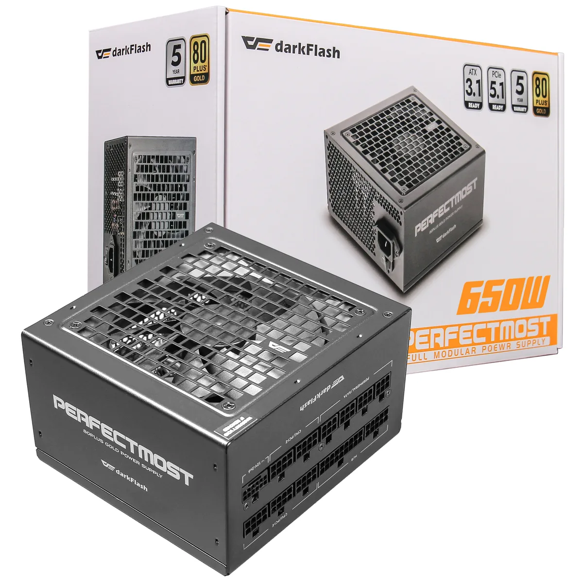 darkFlash darkFlash PMT650 650W Fully Modular ATX Power Supply — product photo