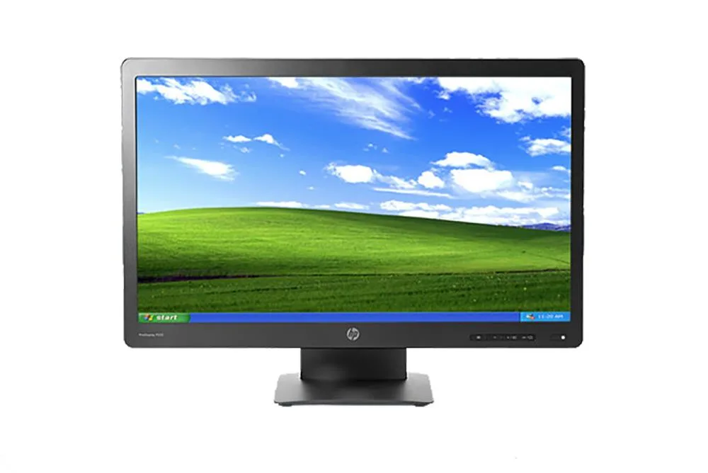 Black 21.5 inch monitor on adjustable stand with anti-glare screen
