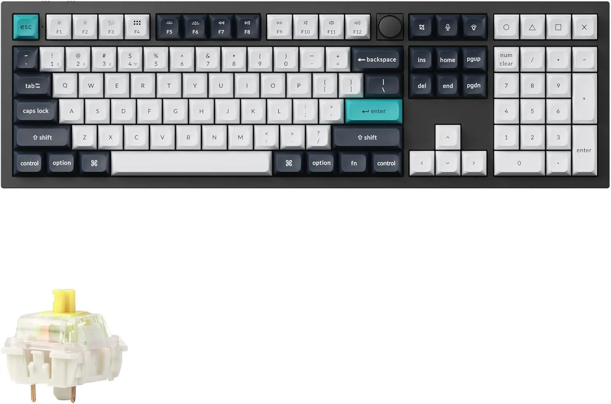 TUKO TUKO Q6 Max Full-Size Mechanical Keyboard Aluminium Knob QMK VIA Hot-Swap Gateron Banana Switch Black — produktbild