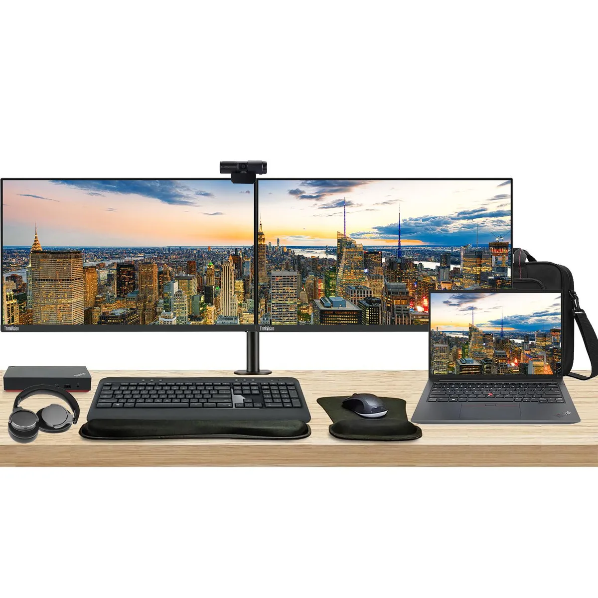 Lenovo Lenovo ThinkPad E14 Gen 5 14" Ryzen 7 7730U 16GB 512GB bundle dual 27" monitors dock accessories — foto do produto