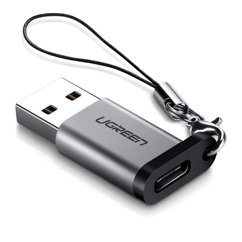 LUOM LUOM USB-C Female to USB-A Male Adapter with Keychain 5Gbps — product photo