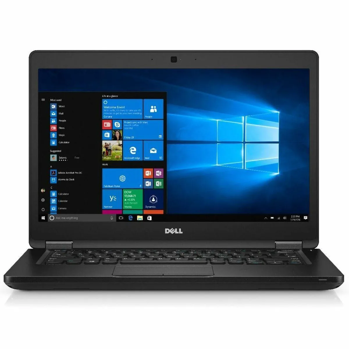Silver Dell Latitude 5490 14 inch laptop closed clamshell view