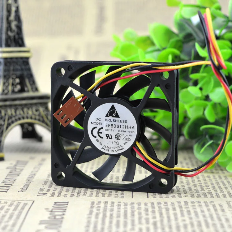 Fans Fans EFB0612HHASize 60×60×10mm 12V 0.25A 5000RPM case fan — product photo