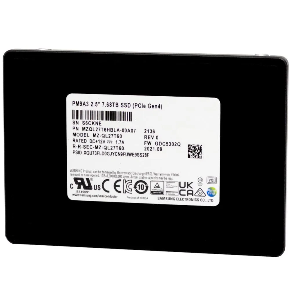 SAMSUNG SAMSUNG PM9A3 MZ-QL27T60 7.68TB U.2 enterprise SSD — photo du produit