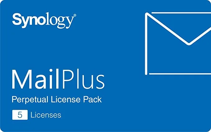 Synology MailPlus 5 Licenses accessory box, white with blue accents, new condition