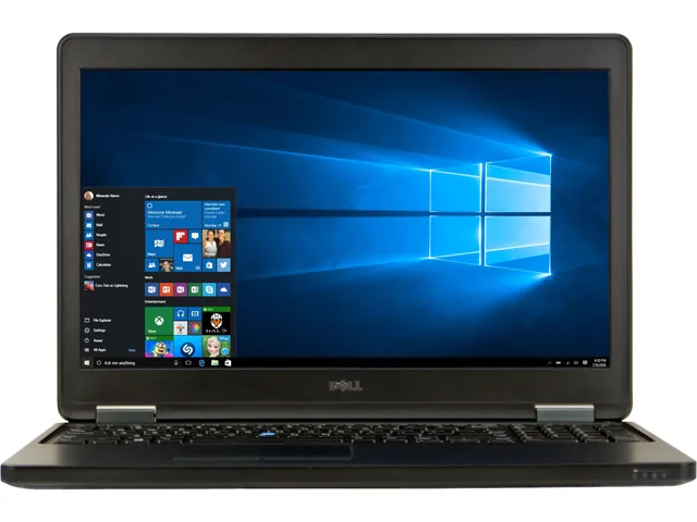 Silver Dell E5550 laptop, 15.6 inch non-touch HD screen, closed lid