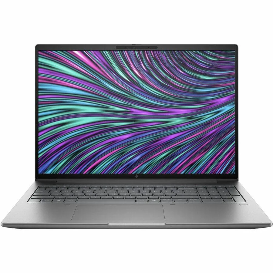 Silver 16 inch laptop with flat keyboard deck