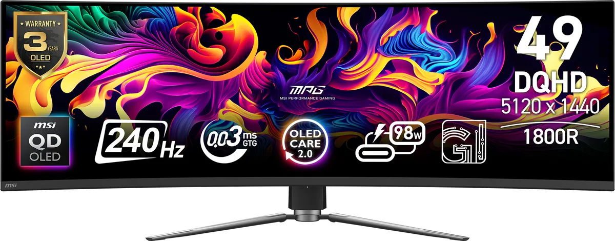 MSI MSI MPG 491CQPX QD-OLED 49" gaming monitor — product photo