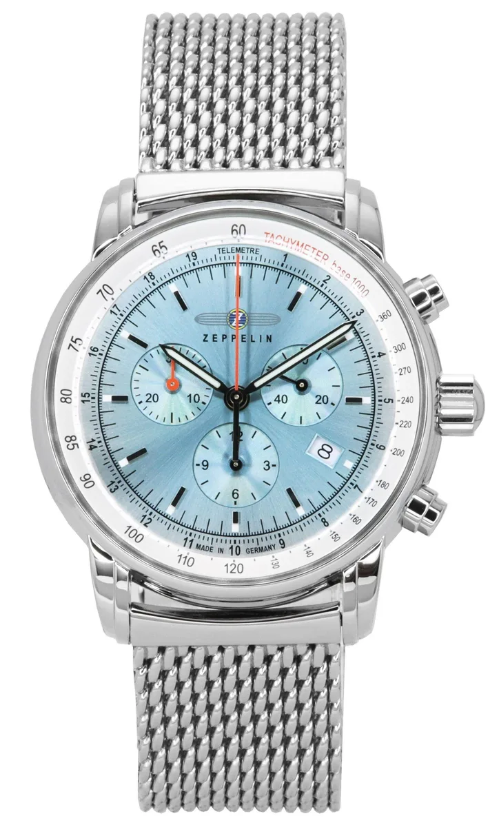 Graf Zeppelin Graf Zeppelin LZ14 Marine Chronograph Ice Blue Dial 8886M3 Watch — снимка на продукта