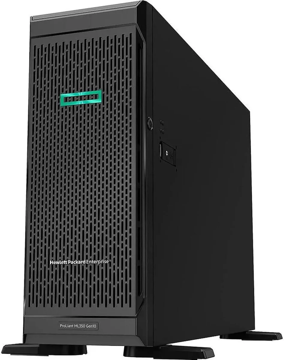 HPE ProLiant ML350 G10 4U tower server in silver finish