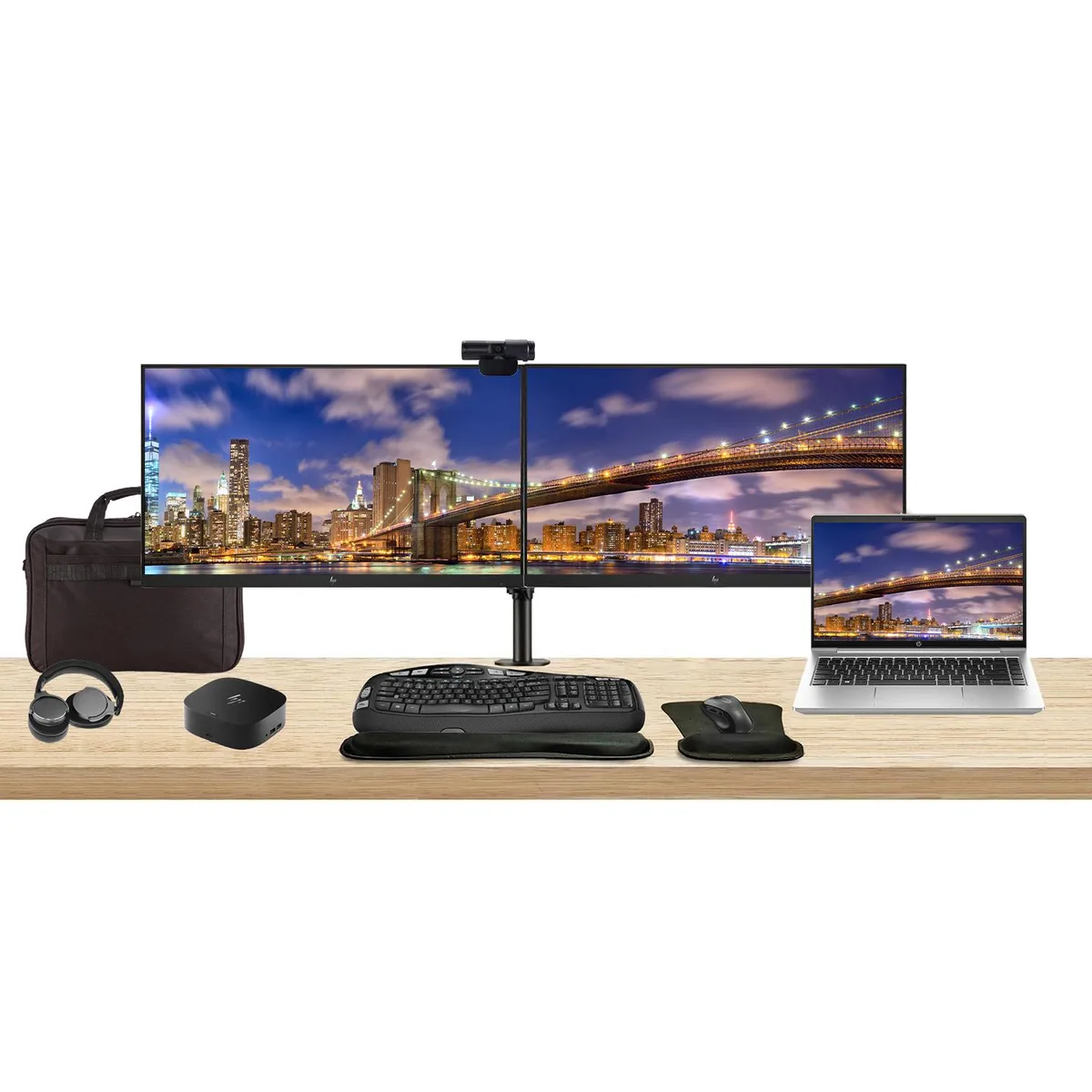 HP HP ProBook 440 G10 14" i7-1355U 16GB 512GB Dual 24" Monitors Bundle — 商品写真