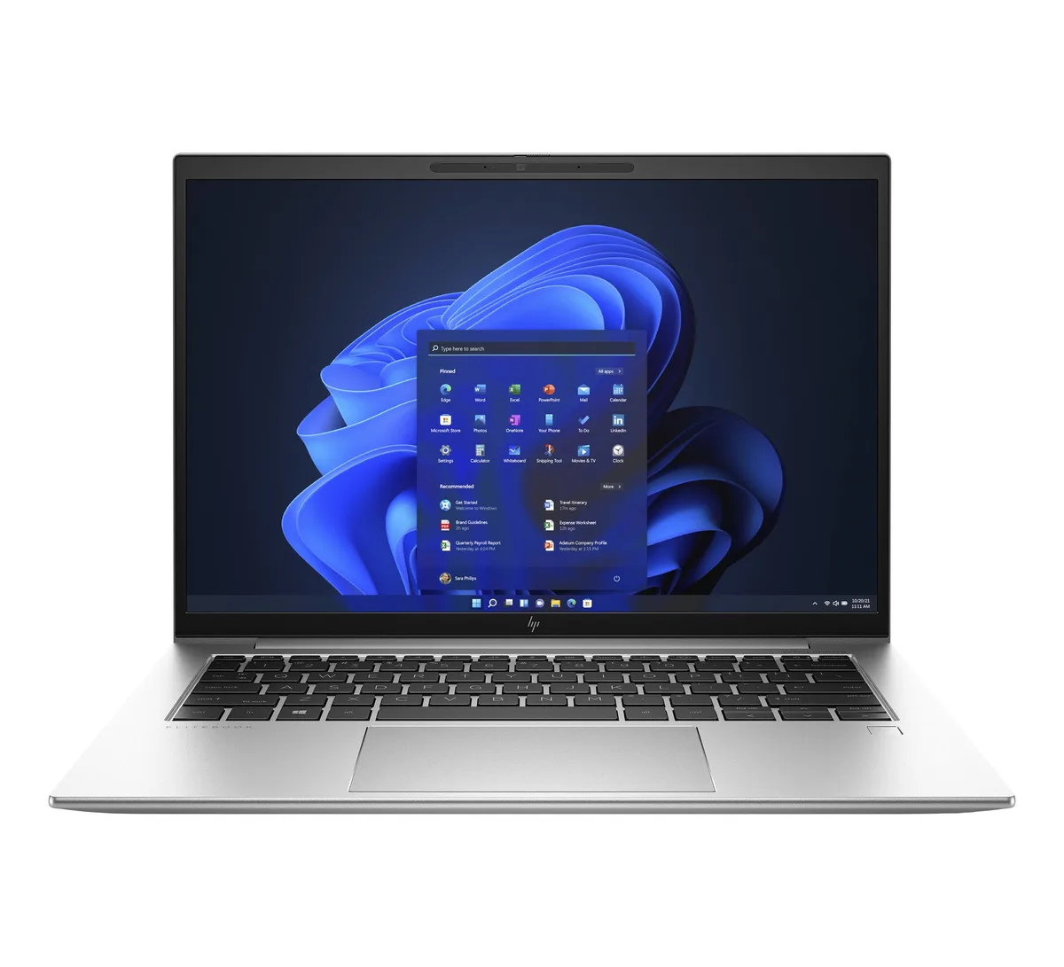 Silver HP EliteBook 840 G9 laptop, thin light chassis, 14 inch non touch FHD screen, Grade A condition