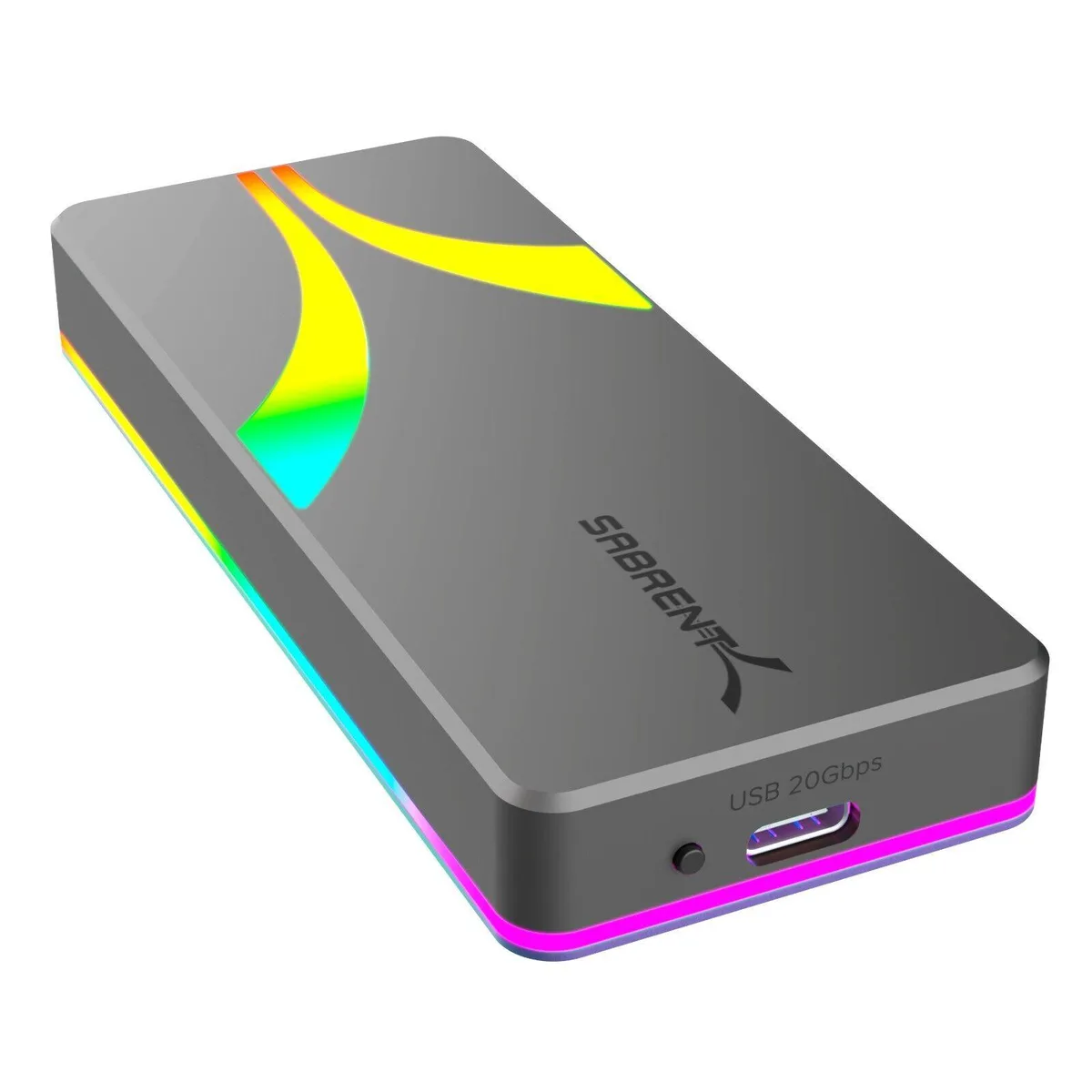 Sabrent Sabrent Rocket RGB USB-C 20Gbps M.2 SATA/NVMe Enclosure EC-RGBG 5-Pack Multi-Colour — 제품 사진
