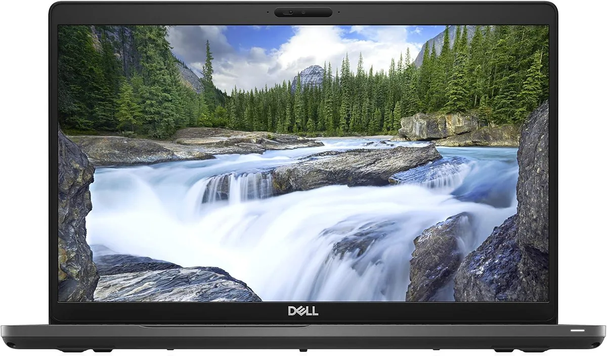 Silver Dell Latitude 5510 laptop open showing 15.5 inch FHD screen and backlit keyboard