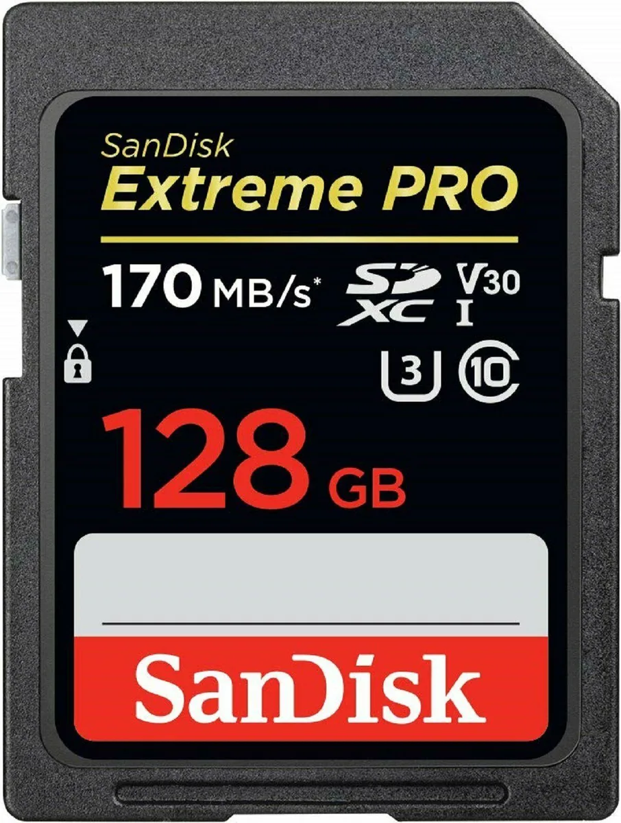 SanDisk SanDisk 128GB Extreme Pro UHS-I U3 V30 SDXC Memory Card 170MB/s — תמונת המוצר