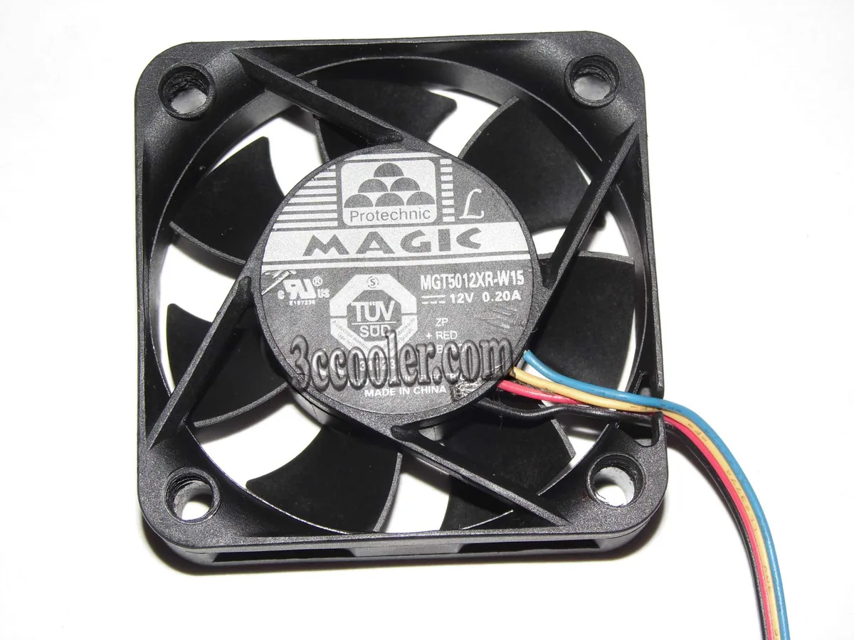 Small black 50mm square fan with 4-pin connector
