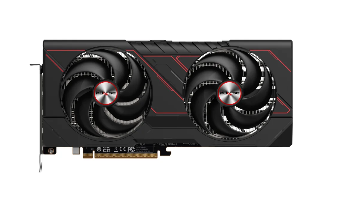 Sapphire Pulse Radeon RX 9070 graphics card with dual fans and silver shroud