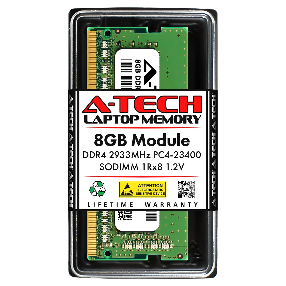 A-Tech A-Tech 8GB DDR4 2933MHz CL21 260-Pin SODIMM Laptop RAM — תמונת המוצר