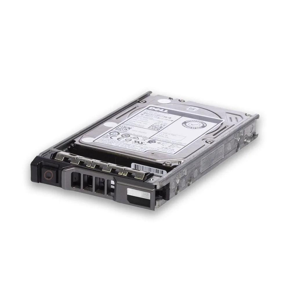 Silver 2.5 inch enterprise SAS hard drive with green circuit board visible