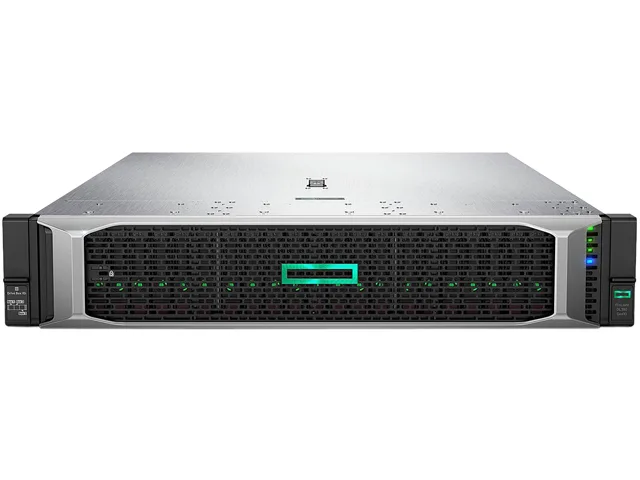 Silver 2U rack server chassis with front drive bays and power supply visible
