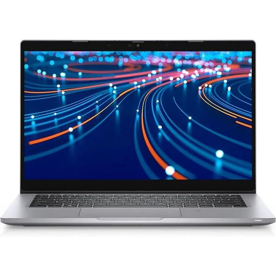 Silver Dell Latitude 5320 13.3 inch laptop with visible scratches on lid and bottom cover