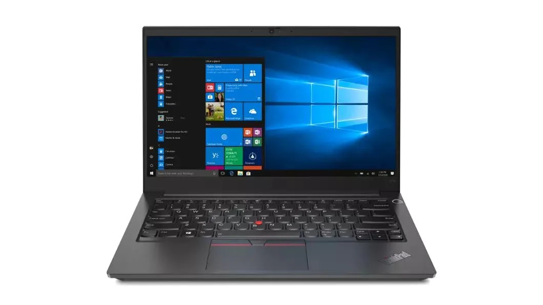Black ThinkPad E14 Gen 2 laptop closed matte finish 13.9 inch screen