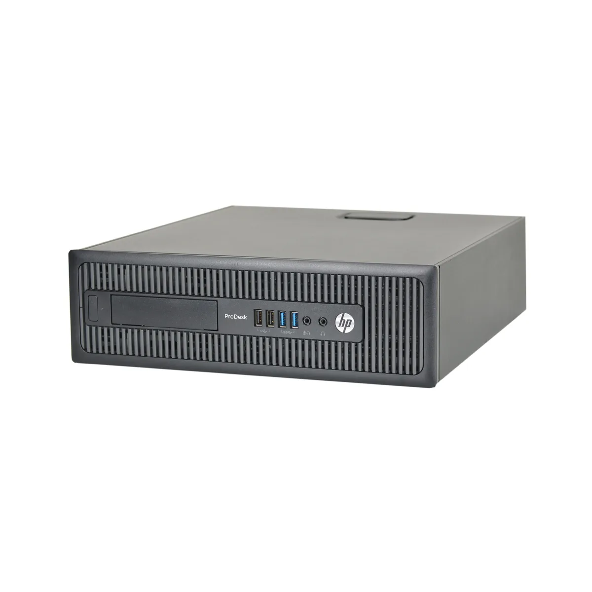 Small black and silver desktop tower, compact SFF form factor