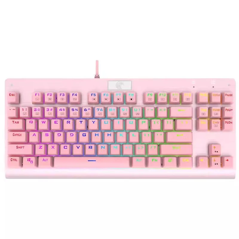 BFKK BFKK Compact 87-Key Tenkeyless Mechanical Gaming Keyboard Pink — product photo