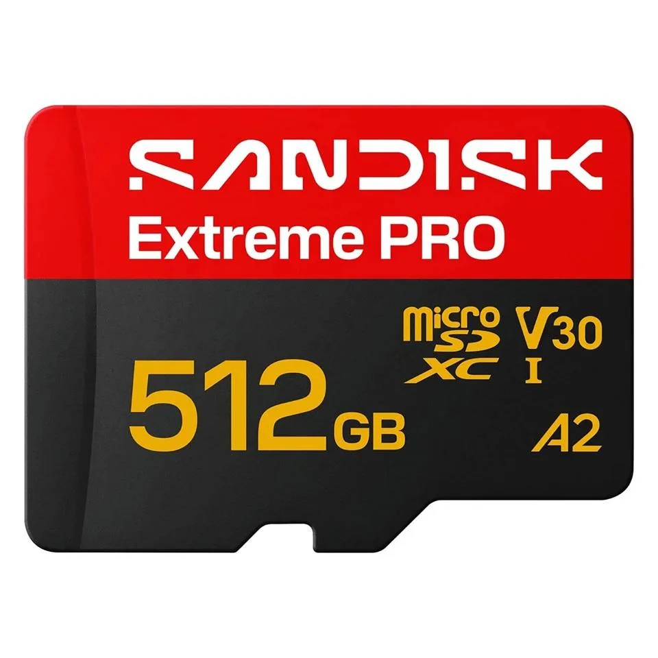 SanDisk SanDisk Extreme PRO microSDXC 512GB UHS-I U3 V30 A2 250MB/s SDSQXCJ-512G-GS6MA memory card — Produktfoto